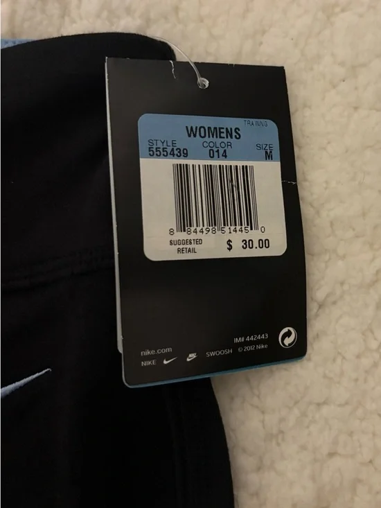 Nike Women’s Black Bike Shorts with Light Blue Trim - Picture 4 of 6